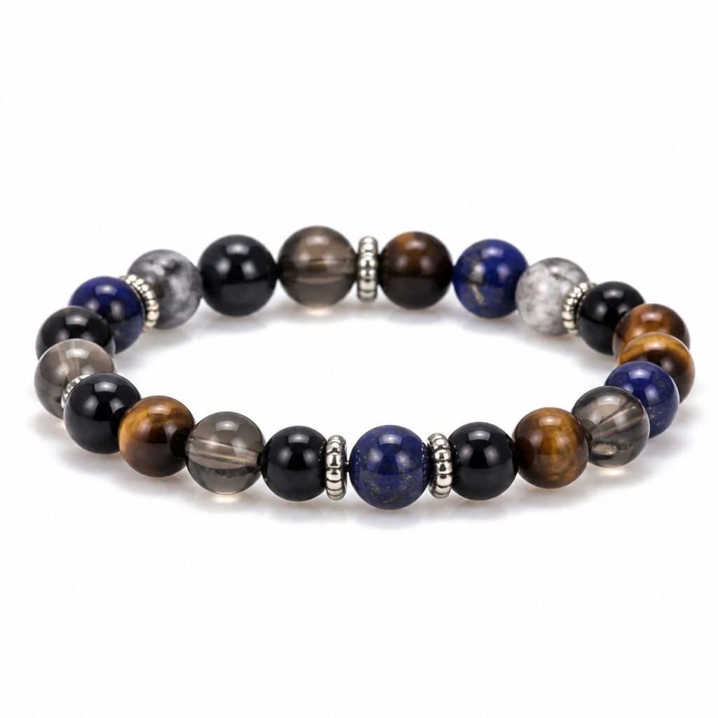Bracelet de perles en pierres naturelles présenté seul