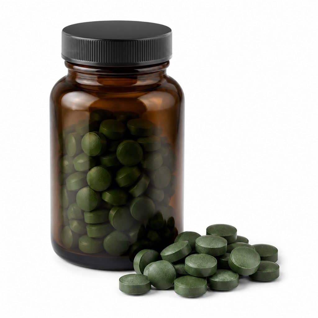 Chlorella en comprimés présenté seul