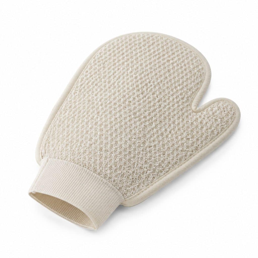 Gant de massage exfoliant présenté seul
