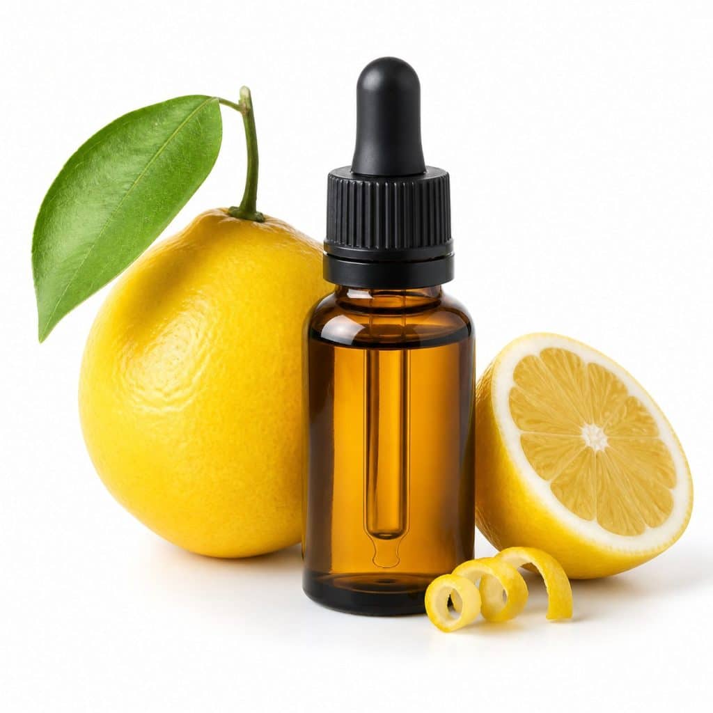Huile essentielle de citron présenté seul