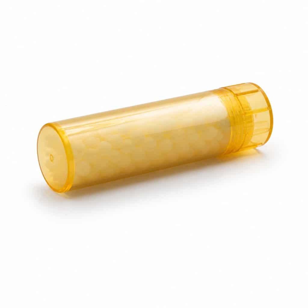 Tube granules Sulfur 9 CH présenté seul